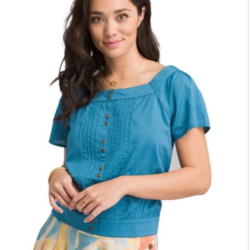 prAna Size XL River Rock Blue Araceli Top NWT